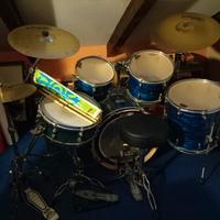 batteria pearl con doppio pedale 