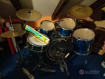 batteria pearl con doppio pedale 