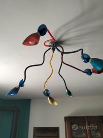 lampadario di vetro di murano colorato 