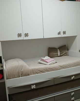 Cameretta doppio letto colore bianco e tortora