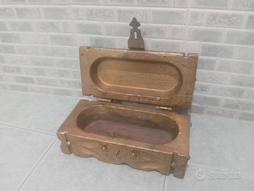 forziere baule porta gioie vintage legno oro
