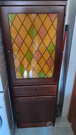 Specchio+2 vetrine per bagno o soggiorno in legno