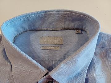 Camicia celeste effetto spigato Michael Kors 