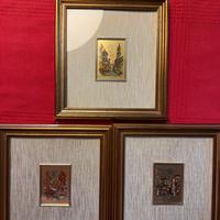 Quadretti con rappresentazione su foglia d’oro