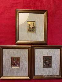 Quadretti con rappresentazione su foglia d’oro