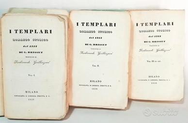 I TEMPLARI ROMANZO STORICO DEL 1313 - BRISSET 1838