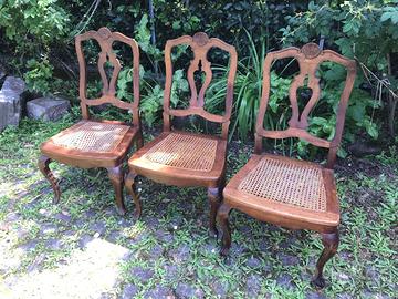 Sedie in legno lavorato seduta paglia vienna