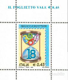 Francobollo dedicato ai diciottenni