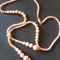 Collana Girocollo corallo rosa 18kt anni 50