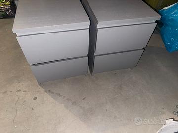 Coppia di comodini Ikea Malm 2 cassetti