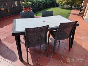 set tavolo e sedie giardino
