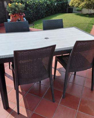 set tavolo e sedie giardino