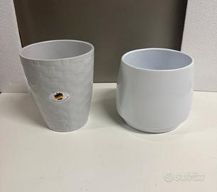 Vaso Vasi Orchidea Ceramica Bianco Pianta