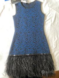 Tubino Liu Jo in Maglia Zebrata con Piume