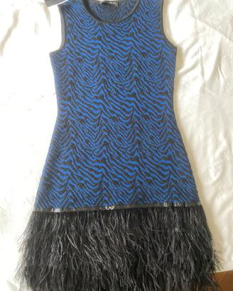 Tubino Liu Jo in Maglia Zebrata con Piume