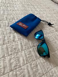 Ray-ban junior nero/blu + custodia originale