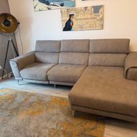 Divano con chaisse longue e recliner - by Natuzzi