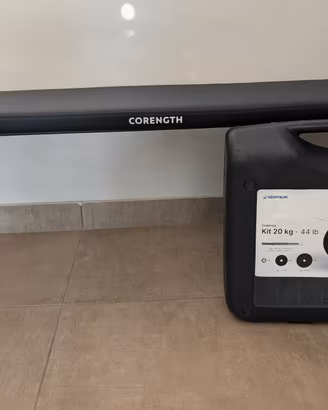 Set Decathlon panca piana + manubri