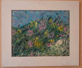 Quadro fiori 40 x 50 con cornice bianca