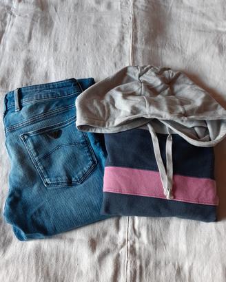 Emporio Armani: 14 anni jeans + felpa cotone