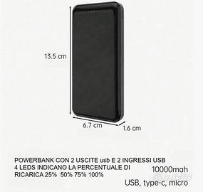 Powerbank da 10000mAh rapido