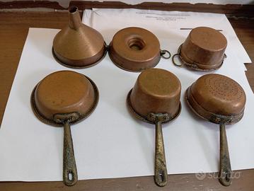 Set miniature utensili da cucina in rame