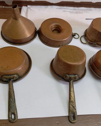 Set miniature utensili da cucina in rame