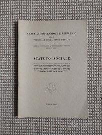 Statuto Cassa Sovvenzioni BANCA D'ITALIA Roma  66