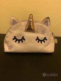 Pochette borsa porta trucchi unicorno glitterato n