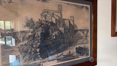 stampa Piranesi isola Tiberina