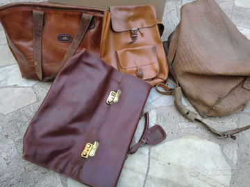 Borse varie in cuoio e vera pelle tracolla zaino