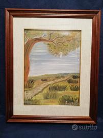 Quadro Il Campo. Olio su legno