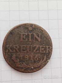 Moneta-Ein Kreuzer 1816 Austria Zecca A 
