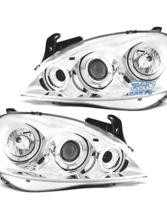 FARI OPEL CORSA C 00-06 ANGEL EYES FONDO CROMATO