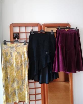 3 GONNE TG 42 GIALLA NUOVA +2 DI VELLUTO 