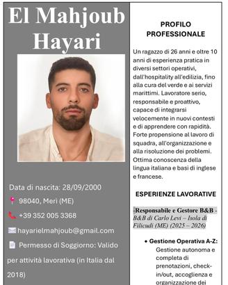 Operaio / Magazziniere / tuttofare/ Manovale