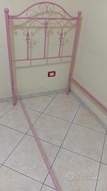 lettino ferro battuto rosa 