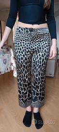 Pantalone leopardato con risvolto 