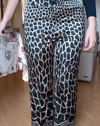Pantalone leopardato con risvolto 