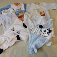 Tutine ciniglia taglia 0-3 mesi - 6 pezzi