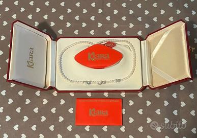 Girocollo Kiara Oro Bianco e Perle 44cm Garanzia
