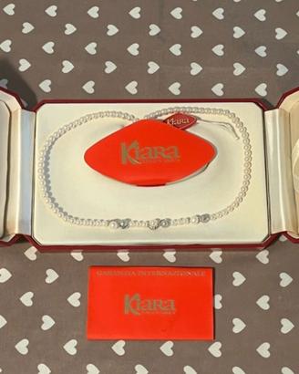 Girocollo Kiara Oro Bianco e Perle 44cm Garanzia