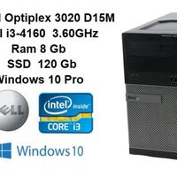 Dell Optiplex 3020 D15M i3-4160 Ram 8Gb SSD120 W10