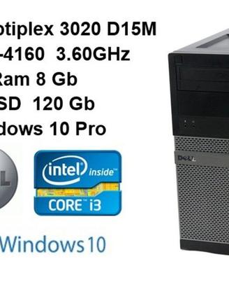 Dell Optiplex 3020 D15M i3-4160 Ram 8Gb SSD120 W10