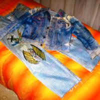 Costume Carnevale/Halloween PUNK decorato a mano