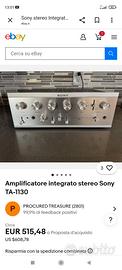 Amplificatore HI FI TOP VINTAGE SONY TA 1130