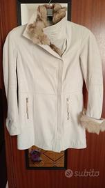 Giacca Donna vera pelle bianca taglia M