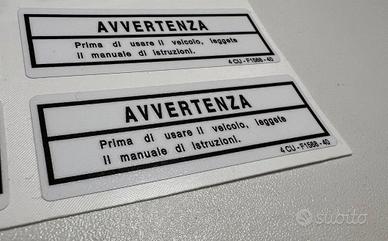 Adesivi “Avvertenza” MBK Booster Spirit