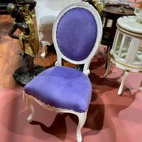 Lotto di 4 sedie in stile shabby-chic