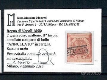 NAPOLI 2 GRANA ROSSO MATTONE 2° TAVOLA USATO MARGI